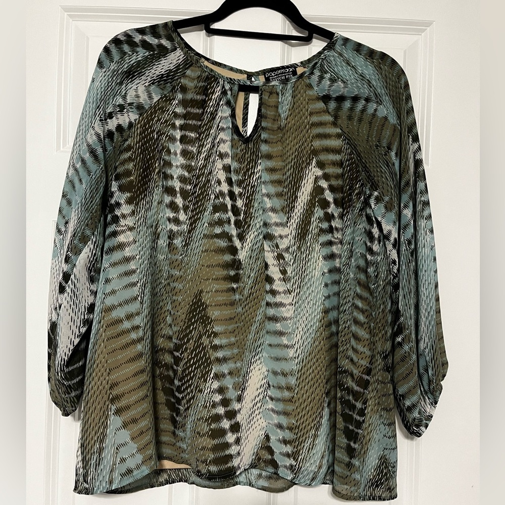 Papermoon Keyhole Blouse, mint, size L